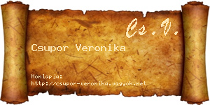 Csupor Veronika névjegykártya